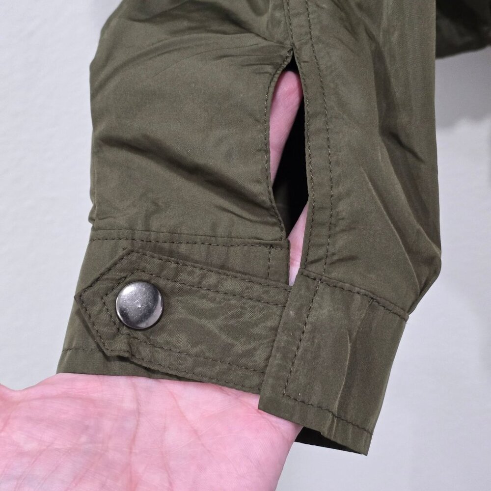 Brandy Melville ✦ Olive Hooded Utility Jacket ✦ Lightweight Drawstring Layer S/M - Picture 7 of 13